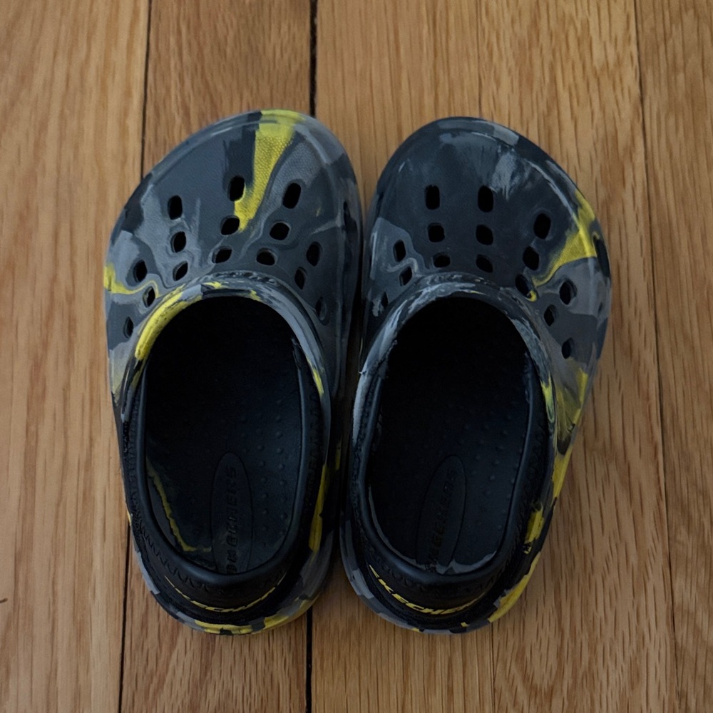 Skechers Kids Camo Water Shoes - Black, Gray, Yellow
